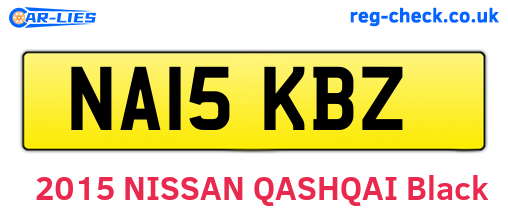 NA15KBZ are the vehicle registration plates.