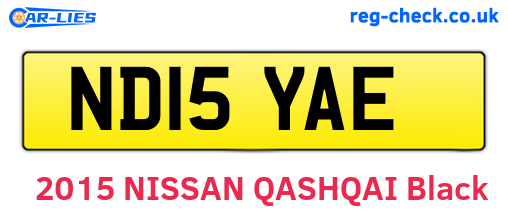 ND15YAE are the vehicle registration plates.