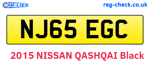 NJ65EGC are the vehicle registration plates.