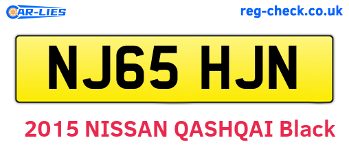 NJ65HJN are the vehicle registration plates.