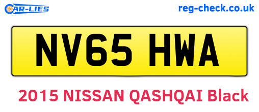 NV65HWA are the vehicle registration plates.