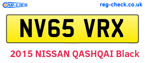 NV65VRX are the vehicle registration plates.
