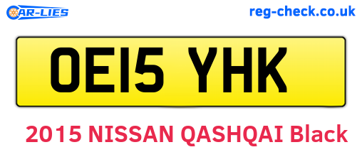 OE15YHK are the vehicle registration plates.