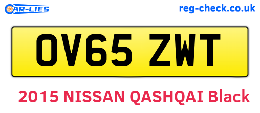 OV65ZWT are the vehicle registration plates.