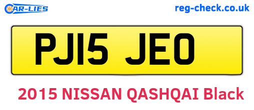 PJ15JEO are the vehicle registration plates.