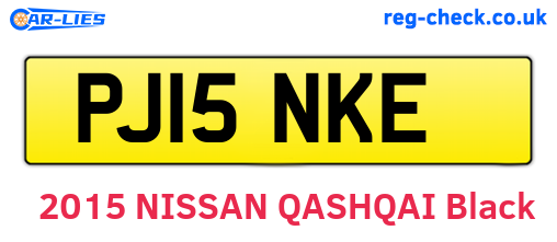 PJ15NKE are the vehicle registration plates.