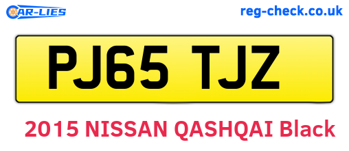 PJ65TJZ are the vehicle registration plates.