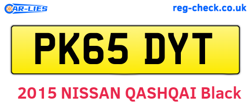 PK65DYT are the vehicle registration plates.