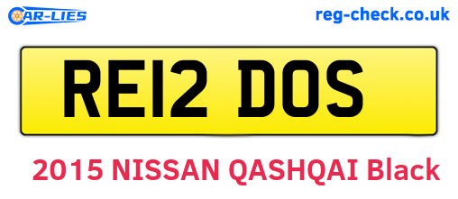 RE12DOS are the vehicle registration plates.