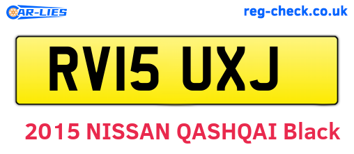RV15UXJ are the vehicle registration plates.
