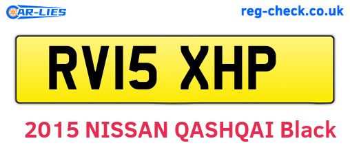 RV15XHP are the vehicle registration plates.