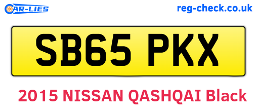 SB65PKX are the vehicle registration plates.