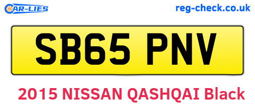 SB65PNV are the vehicle registration plates.