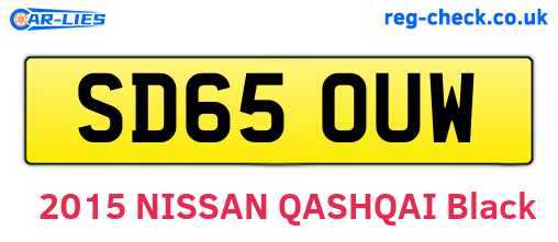 SD65OUW are the vehicle registration plates.