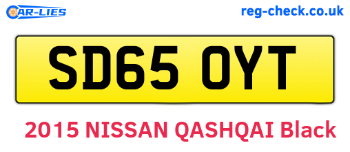 SD65OYT are the vehicle registration plates.