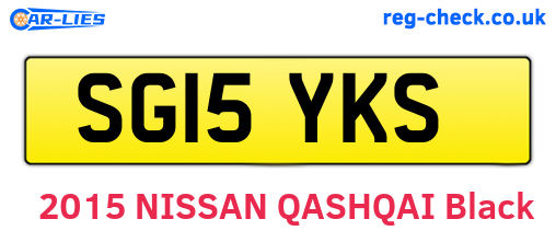 SG15YKS are the vehicle registration plates.