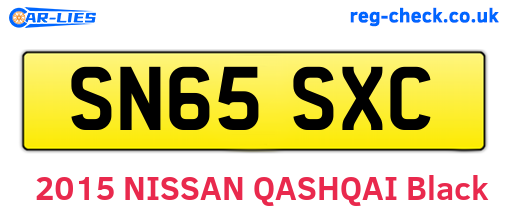 SN65SXC are the vehicle registration plates.