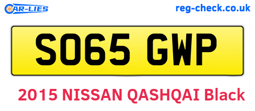 SO65GWP are the vehicle registration plates.