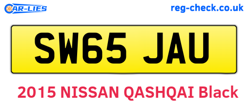 SW65JAU are the vehicle registration plates.