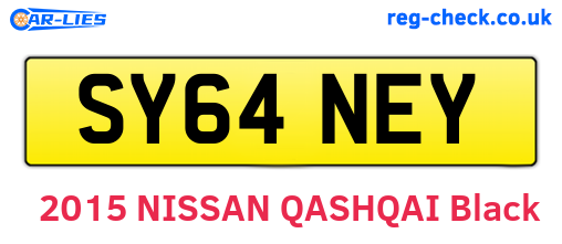 SY64NEY are the vehicle registration plates.