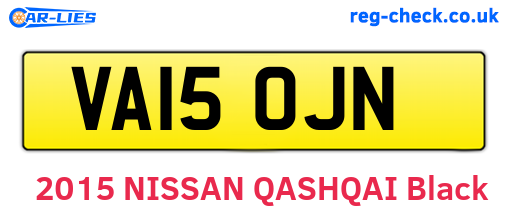 VA15OJN are the vehicle registration plates.