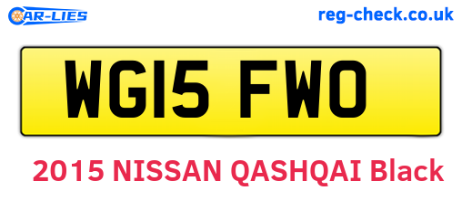 WG15FWO are the vehicle registration plates.
