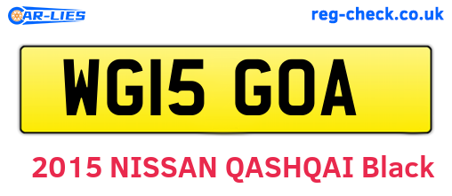 WG15GOA are the vehicle registration plates.