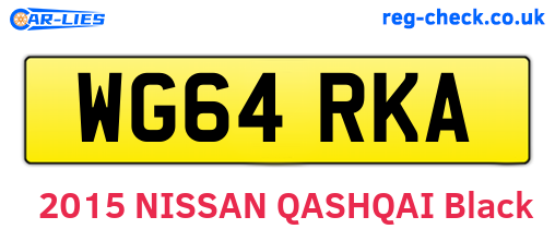 WG64RKA are the vehicle registration plates.
