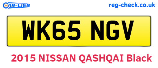 WK65NGV are the vehicle registration plates.