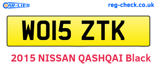 WO15ZTK are the vehicle registration plates.
