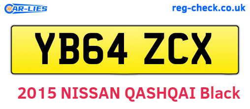 YB64ZCX are the vehicle registration plates.