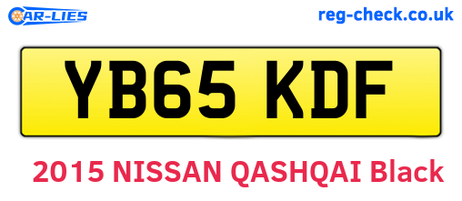 YB65KDF are the vehicle registration plates.