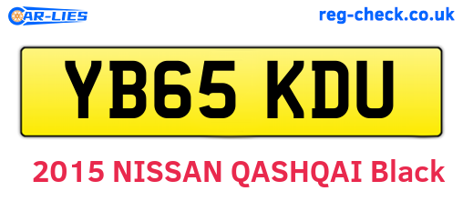 YB65KDU are the vehicle registration plates.