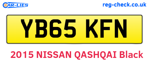YB65KFN are the vehicle registration plates.