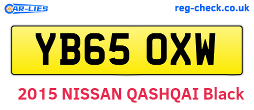 YB65OXW are the vehicle registration plates.