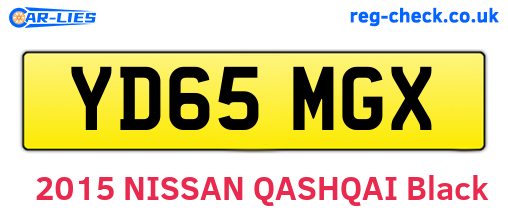 YD65MGX are the vehicle registration plates.