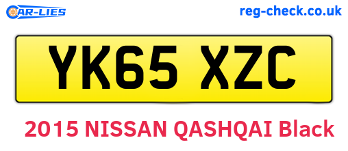 YK65XZC are the vehicle registration plates.