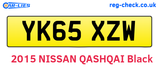 YK65XZW are the vehicle registration plates.