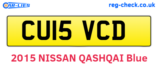 CU15VCD are the vehicle registration plates.