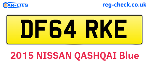 DF64RKE are the vehicle registration plates.