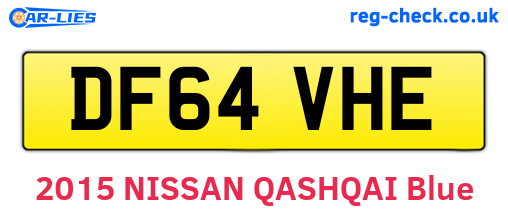 DF64VHE are the vehicle registration plates.