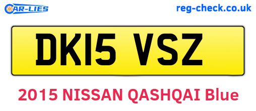 DK15VSZ are the vehicle registration plates.