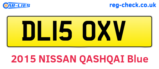 DL15OXV are the vehicle registration plates.