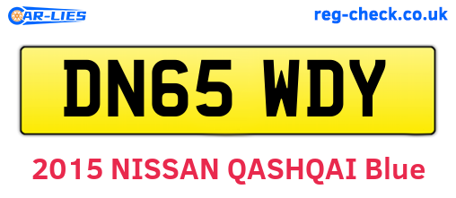 DN65WDY are the vehicle registration plates.