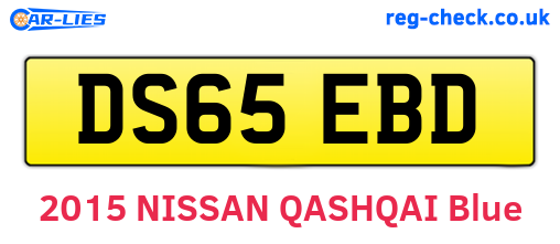 DS65EBD are the vehicle registration plates.