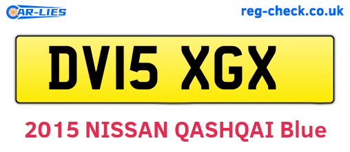 DV15XGX are the vehicle registration plates.