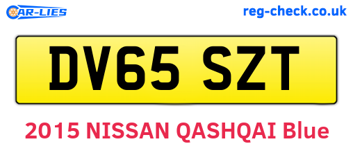 DV65SZT are the vehicle registration plates.