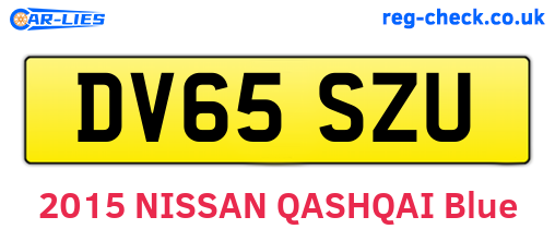 DV65SZU are the vehicle registration plates.
