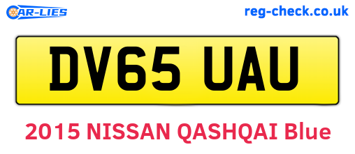 DV65UAU are the vehicle registration plates.
