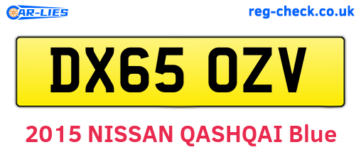 DX65OZV are the vehicle registration plates.